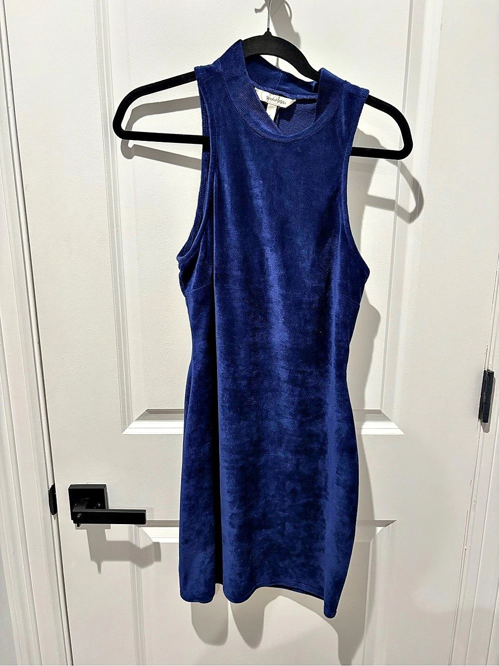 Speechless Velvet Mini Dress in Blue Size Large Like New